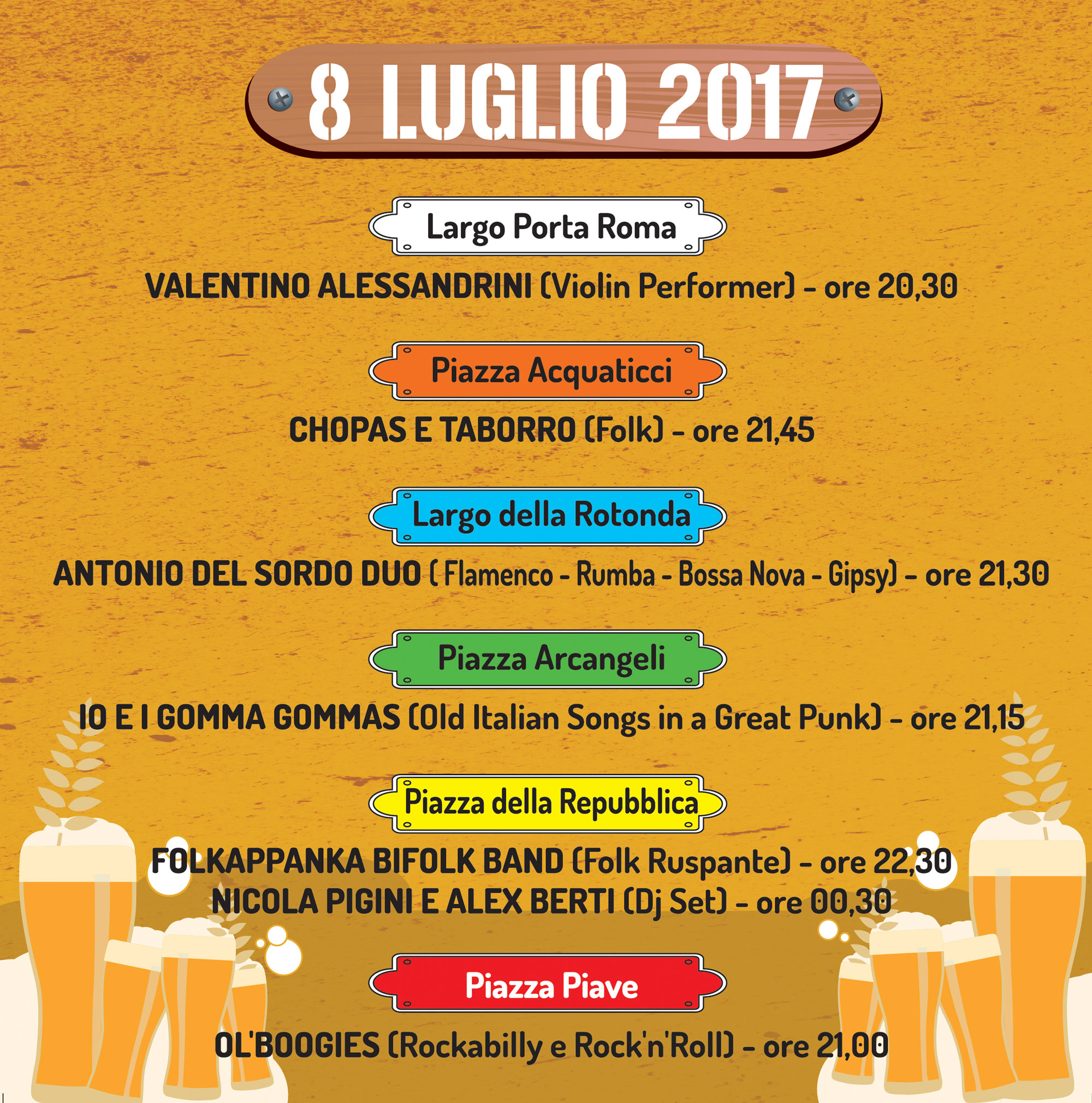 Treia Fermento festival delle birre artigianali 2017 Programma Sabato 8 luglio